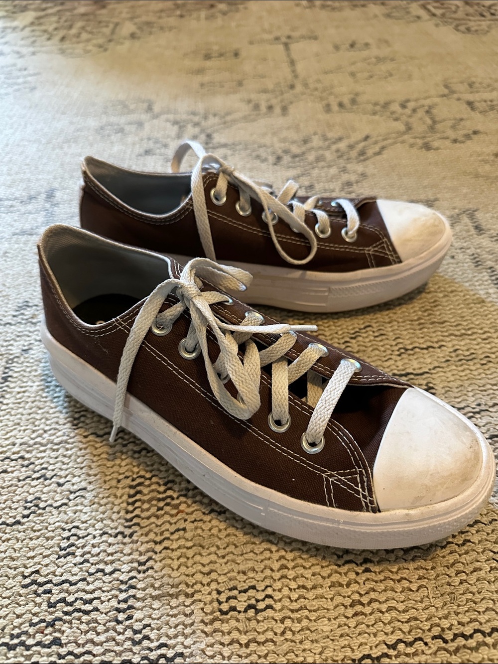 Converse platform sneakers Size 9 custom Brown canvas Low-Top Sneakers